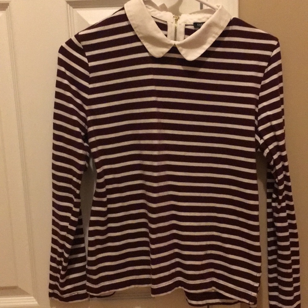 Stripped Peter Pan Collared Shirt